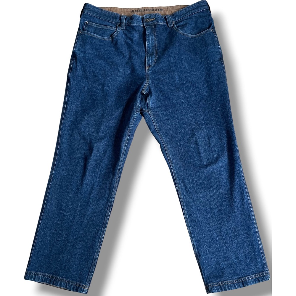 Duluth Trading Co Flex Ballroom Jeans Mens 38x30 Dark Wash Straight Leg Denim